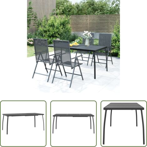 Tavolo da esterno - Tavolo da Giardino Antracite 165x80x72 cm Rete d'Acciaio