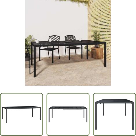 Tavolo da esterno -  Tavolo da Giardino Antracite 200x100x72 cm Acciaio