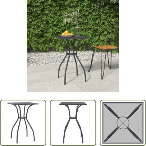 Tavolo da esterno -  Tavolo da Giardino Antracite 50x50x72 cm Rete d'Acciaio