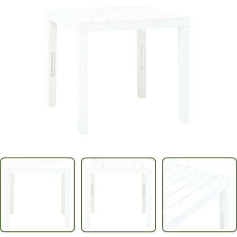Tavolo da esterno -  Tavolo da Giardino Bianco 78x78x72 cm in Plastica