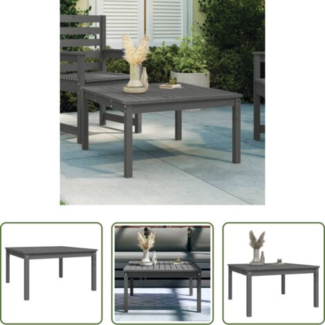 Tavolo da esterno -  Tavolo da Giardino Grigio 82,5x82,5x45 cm Legno Massello Pino