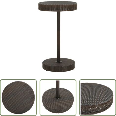 Tavolo da esterno -  Tavolo da Giardino Marrone 60,5x106 cm in Polyrattan