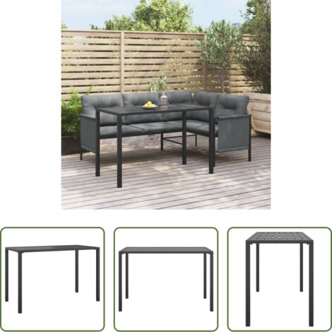 Tavolo da esterno -  Tavolo da Pranzo da Giardino Antracite 110x54x70 cm Acciaio