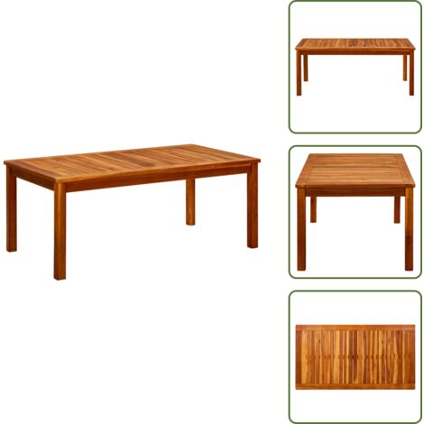 Tavolo da esterno - vidaXL Tavolino da Giardino 110x60x45 cm in Legno Massello di Acacia - Tavolo in legno massello