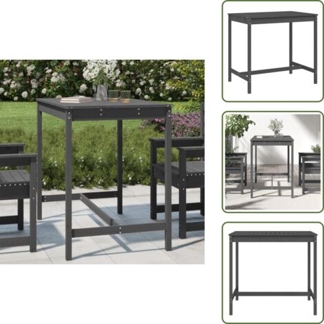 Tavolo da esterno - vidaXL Tavolo da Giardino Grigio 121x82,5x110cm Legno Massello di Pino - Tavolo in pino