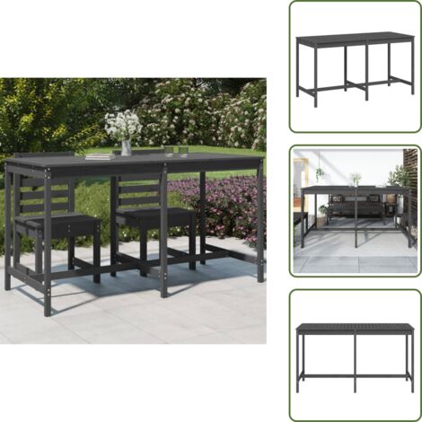 Tavolo da esterno - vidaXL Tavolo da Giardino Grigio 203,5x90x110cm Legno Massello di Pino - Tavolo in pino