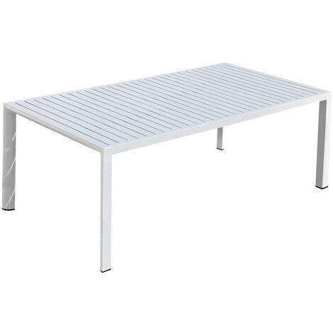 Tavolo da Giardino 100x200x75 cm in Alluminio Bianco