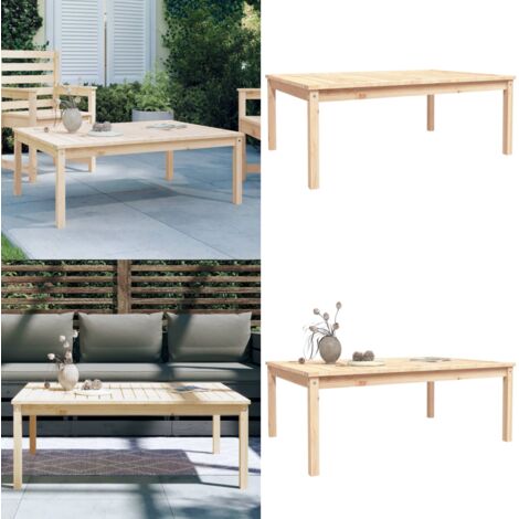 Tavolo da Giardino 121x82,5x45 cm in Legno Massello di Pino - Tavolo da giardino pino - Tavolo da esterno