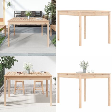 Tavolo da Giardino 121x82,5x76 cm in Legno Massello di Pino - Tavolo da patio - Tavolo da esterno