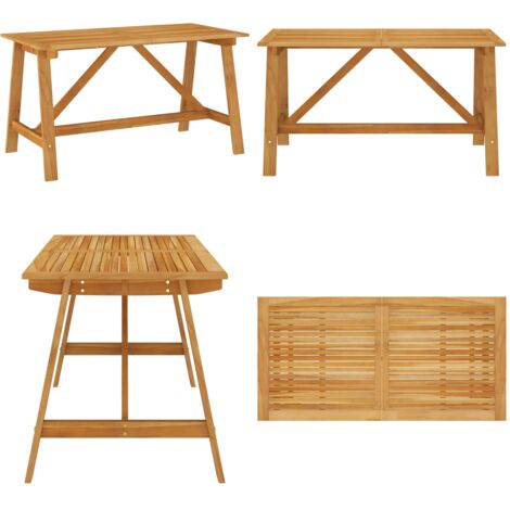 Tavolo da Giardino 140x70x73,5 cm in Massello di Acacia - Tavolo in legno - Tavolo da pranzo esterno