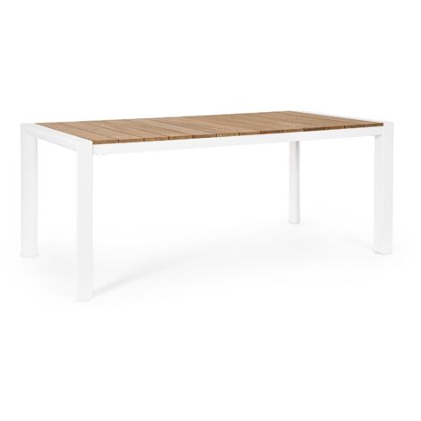 Tavolo da Giardino 180x90x75 cm in Alluminio Cameron Bianco