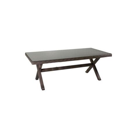 Tavolo da Giardino 200x100xh72 cm in Polyrattan Baltimora Grigio