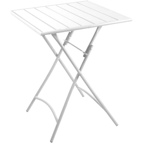 Tavolo da Giardino 80x80xh72 cm in Metallo Rovigo Bianco