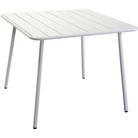 Tavolo da Giardino 80x80xh72 cm in Metallo Rovigo Bianco