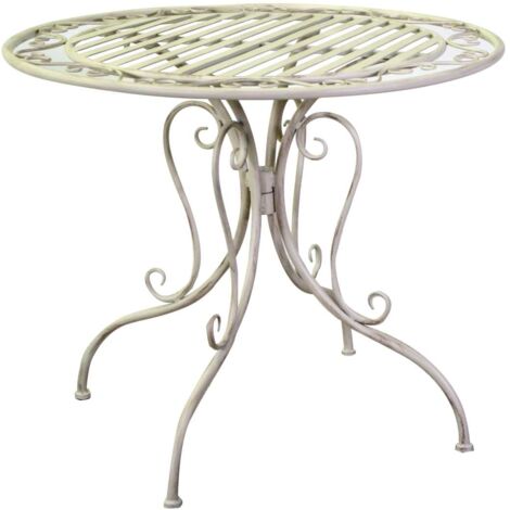 Tavolo da Giardino Ø90xh75 cm in Metallo Ragusa Avorio