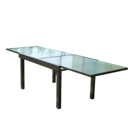 Tavolo da giardino allungabile in alluminio grigio BRESCIA