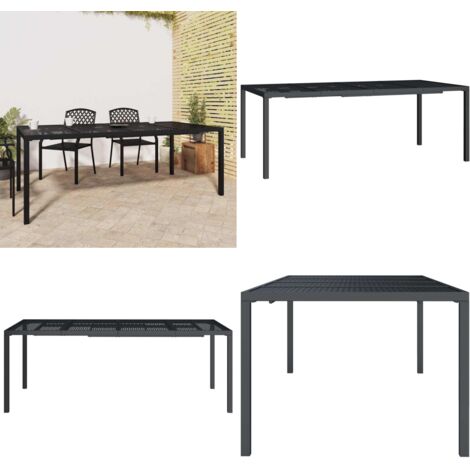 Tavolo da Giardino Antracite 200x100x72 cm Acciaio - Tavolo da esterno - Tavolo in acciaio