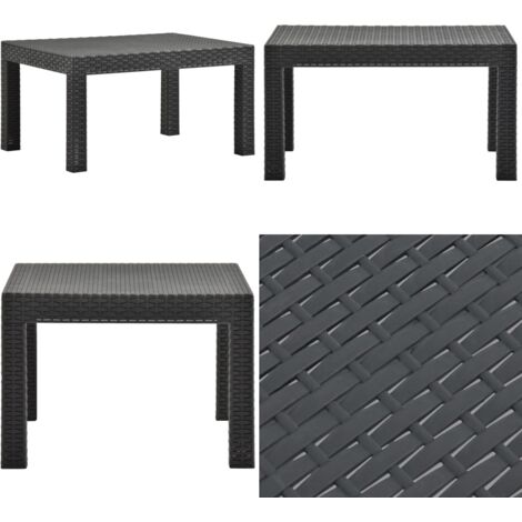 Tavolo da Giardino Antracite 58x58x41 cm in Rattan PP - Tavolo esterno - Tavolo in polipropilene