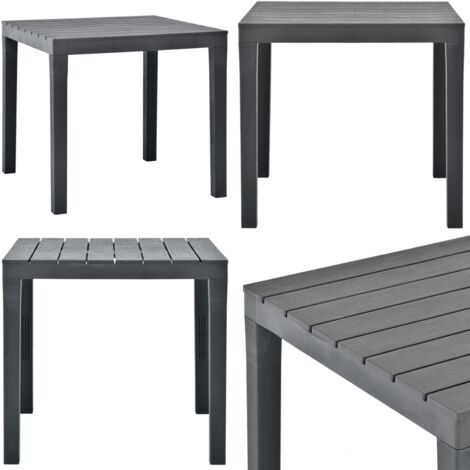 Tavolo da Giardino Antracite 78x78x72 cm in Plastica - Tavolo da esterno - Tavolo in plastica