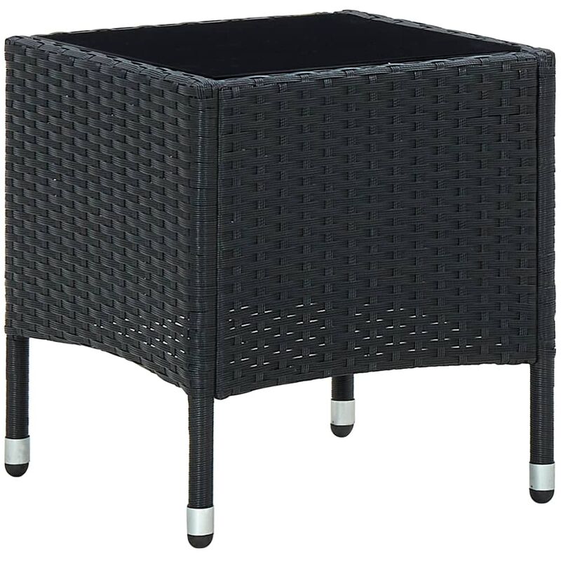 Tavolo da Giardino Nero 40x40x45 cm in Polyrattan