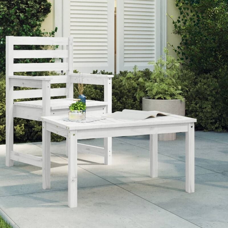 Tavolo da Giardino, Tavolo da Balcone Bianco 82,5x50,5x45 cm Legno Massello Pino vidaXL 9926