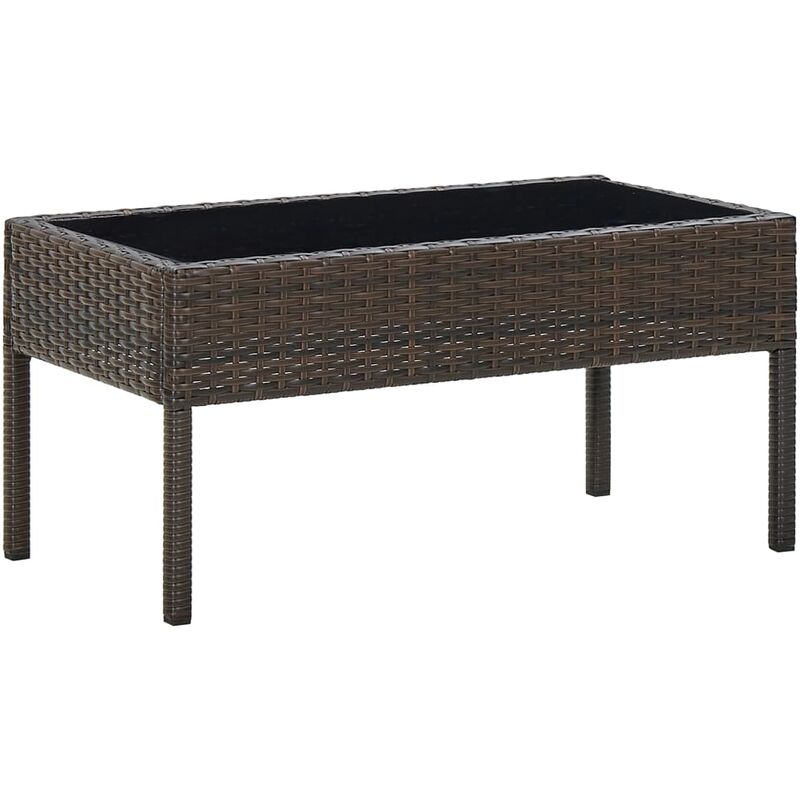 Tavolo da Giardino, Tavolo da Balcone Marrone 75x40x37 cm in Polyrattan vidaXL 7700