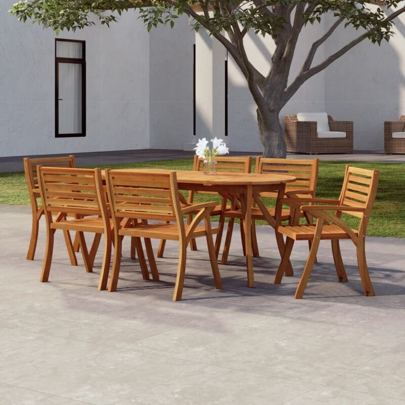 Jinlefu - Tavolo da Giardino, Tavolo da Balcone 200x90x75 cm Legno Massello di Acacia vidaXL 6807