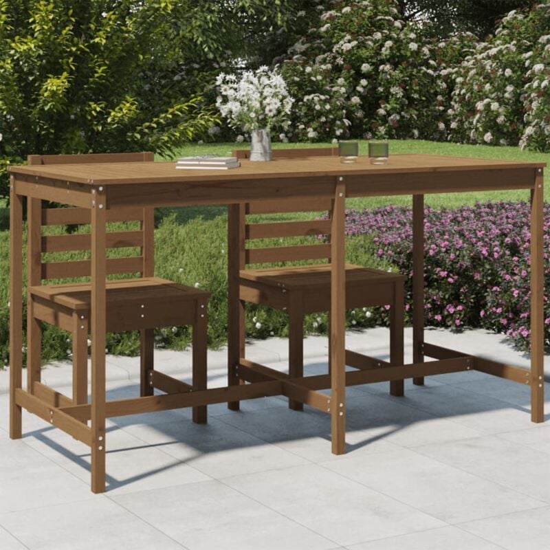 Tavolo da Giardino, Tavolo da Balcone Miele 203,5x90x110cm Legno Massello di Pino vidaXL 5973