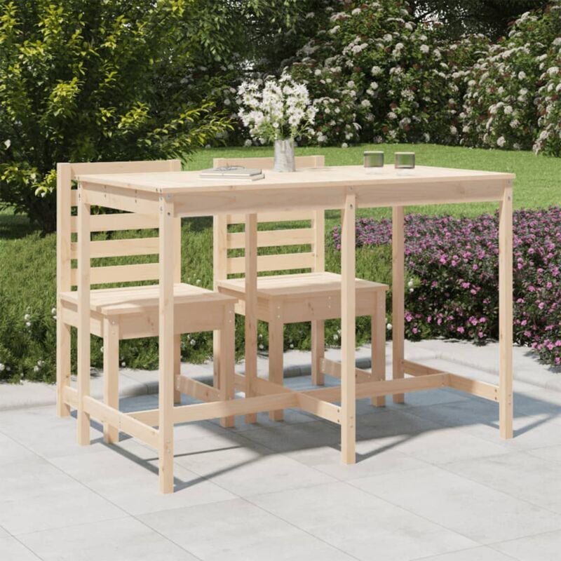 Tavolo da Giardino, Tavolo da Balcone 159,5x82,5x110 cm in Legno Massello di Pino vidaXL 6344