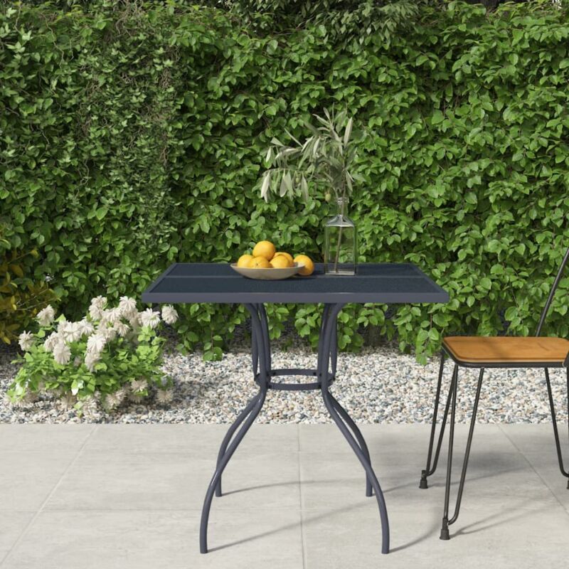 Maison du'Monde - Tavolo da Giardino Antracite 80x80x72,5 cm Rete - Antraciet