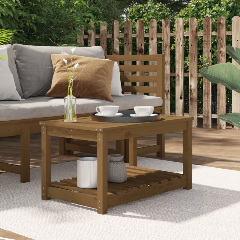 Maison du'Monde - Tavolo da Giardino Miele 82,5x50,5x45 cm Legno - Bruin