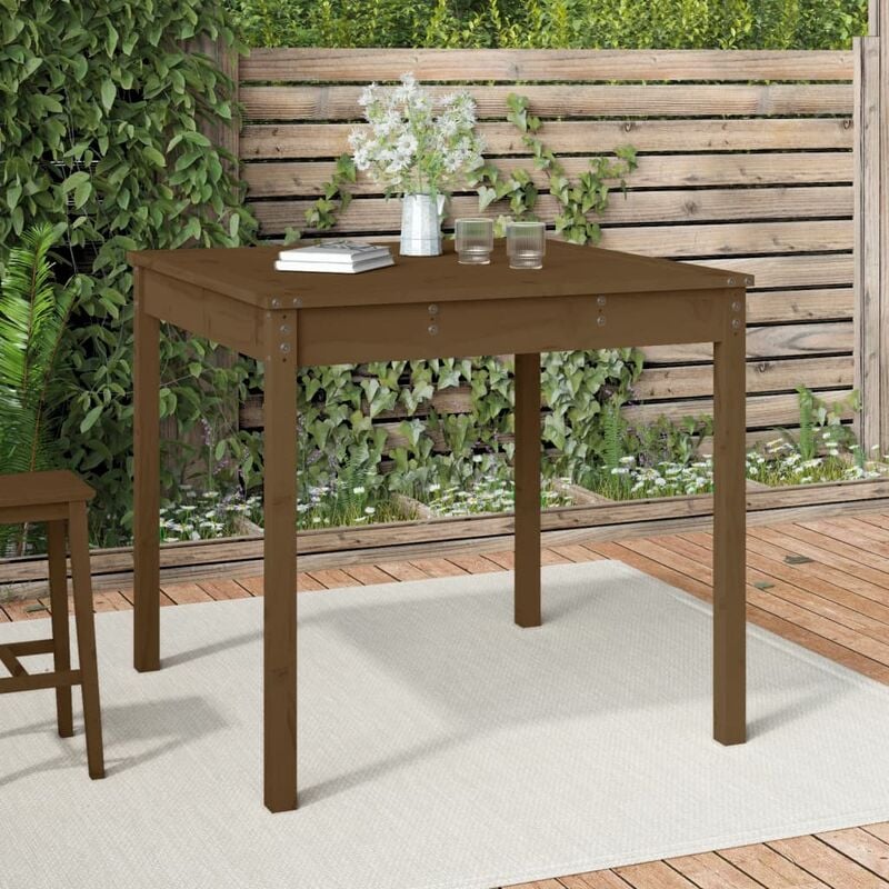 Maison du'Monde - Tavolo da Giardino Miele 82,5x82,5x76 cm Legno - Bruin