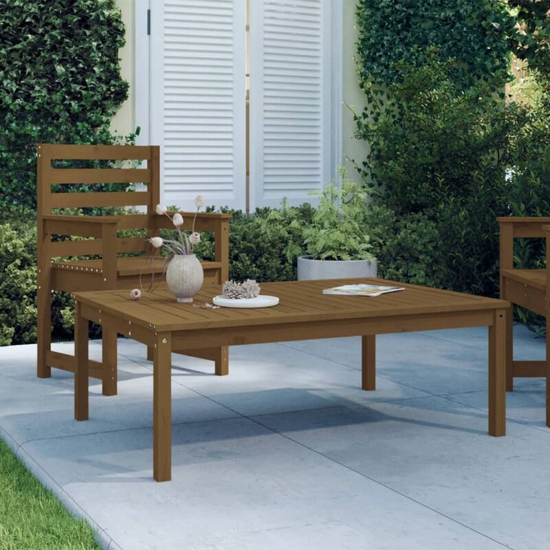 Maison du'Monde - Tavolo da Giardino Miele 121x82,5x45 cm Legno - Bruin