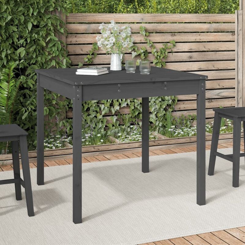 Maison du'Monde - Tavolo da Giardino Grigio 82,5x82,5x76 cm Legno - Grijs