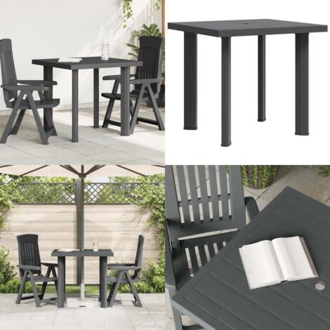 Tavolo da Giardino Antracite 80x75x72 cm in Plastica - Tavolo all'aperto - Tavolo in plastica
