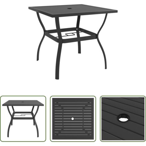 Tavolo da giardino antracite -  Tavolo da Giardino Antracite 81,5x81,5x72 cm in Acciaio