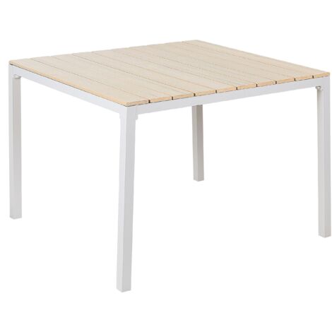Tavolo da Giardino beige e Alluminio Bianco Resistente Moderno Prato
