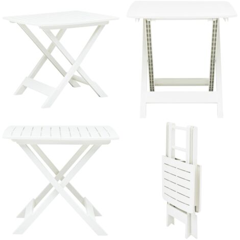 Tavolo da Giardino Bianco 79x72x70 cm Plastica - Tavolo da patio - Tavolo pieghevole