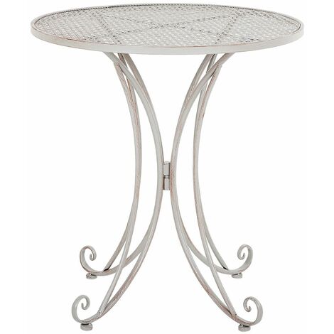 Tavolo da Giardino Bistrot in ferro Grigio Stile Shabby Chic Cilento