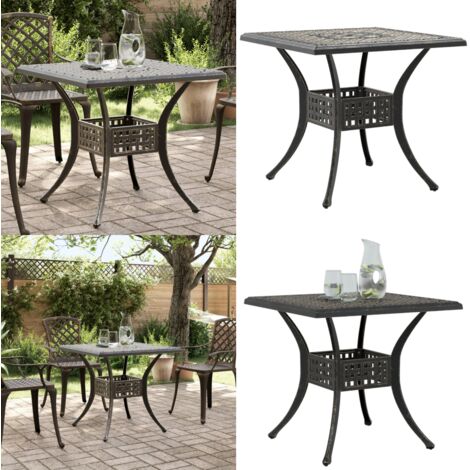 Tavolo da Giardino Bronzo 80x80x75 cm in Alluminio Pressofuso - Tavolo da patio - Alluminio pressofuso
