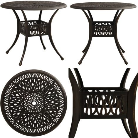 Tavolo da Giardino Bronzo 90x90x74 cm in Alluminio Pressofuso - Tavolo da patio - Tavolo da tè