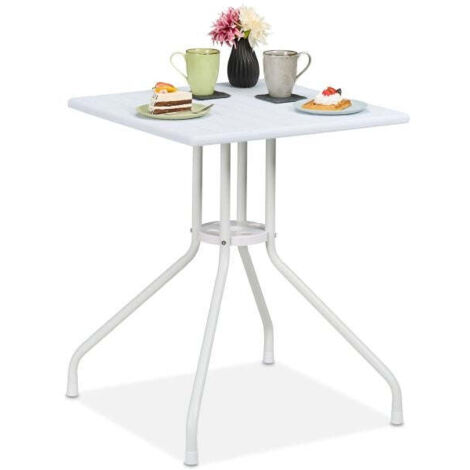 Tavolo da giardino con aspetto legno bianco