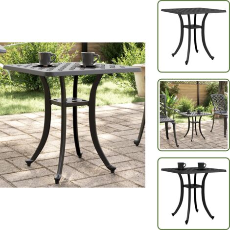 Tavolo da giardino elegante - vidaXL Tavolo da Giardino Nero 53x53x53 cm in Alluminio Pressofuso - Tavolo da giardino resistente