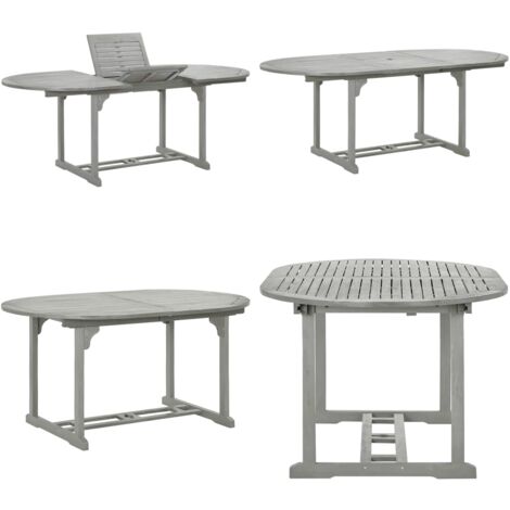 Tavolo da Giardino Grigio 200x100x75 cm in Legno di Acacia - Tavolo da giardino - Tavolo in acacia