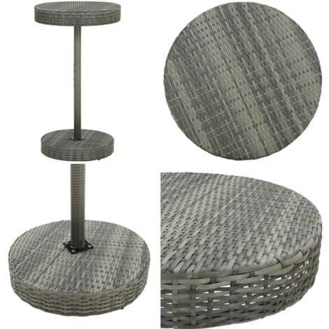 Tavolo da Giardino Grigio 60,5x106 cm in Polyrattan - Tavolo da esterno - Polyrattan