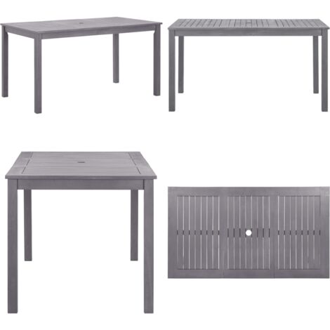 Tavolo da Giardino Grigio Slavato 140x80x74 cm in Legno Acacia - Tavolo da esterno in acacia - Tavolo in legno massello