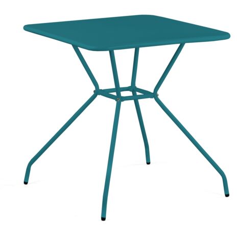 Tavolo da giardino in acciaio 70x70x73 cm, blu