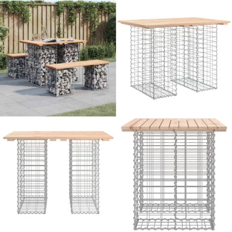 Tavolo da giardino in gabbione design 100x70x72 cm in legno massello di pino - Tavolo da patio - Tavolo in legno
