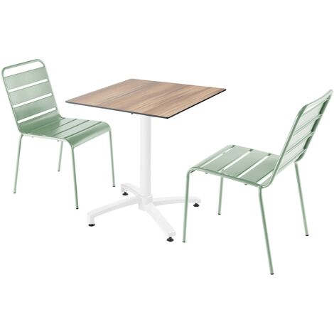 Set 4 sedie in polipropilene verde salvia effetto traforato - Ombra