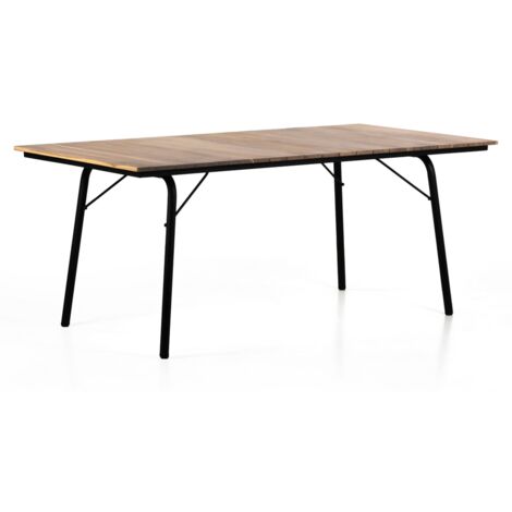 Tavolo da giardino in legno di acacia e metallo 180x90cm - Santorini